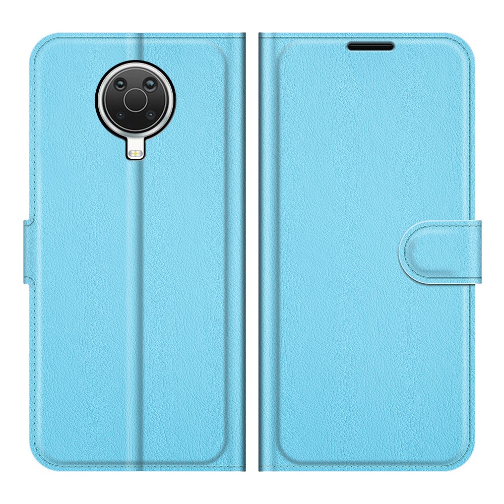  Nokia G10 / G20 Fodral Litchi Läder Ljus Blå
