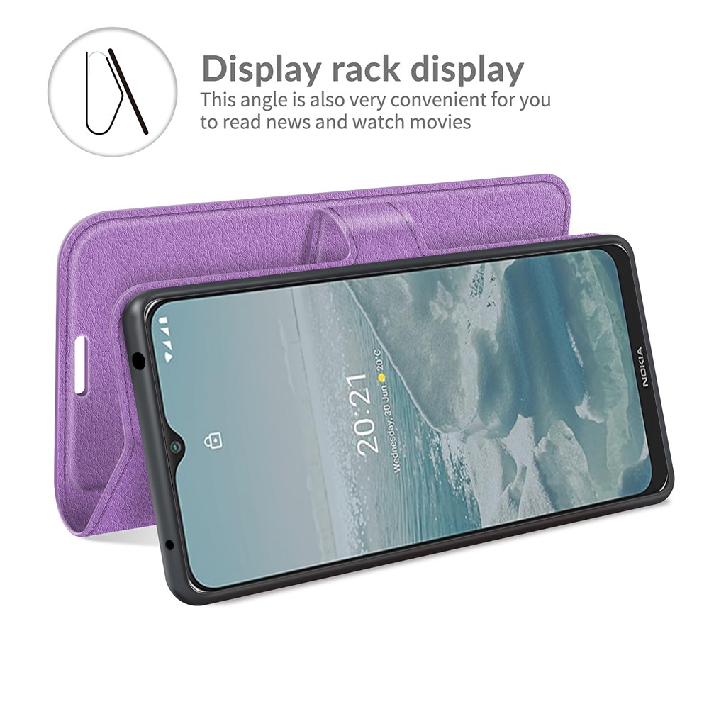  Nokia G10 / G20 Fodral Litchi Läder Lila