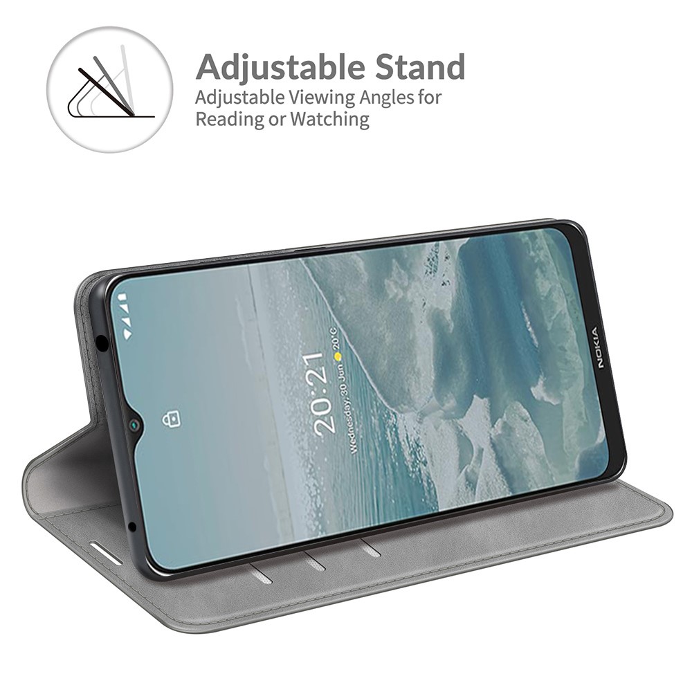  Nokia G10 / G20 Fodral Skin Touch Läder Grå