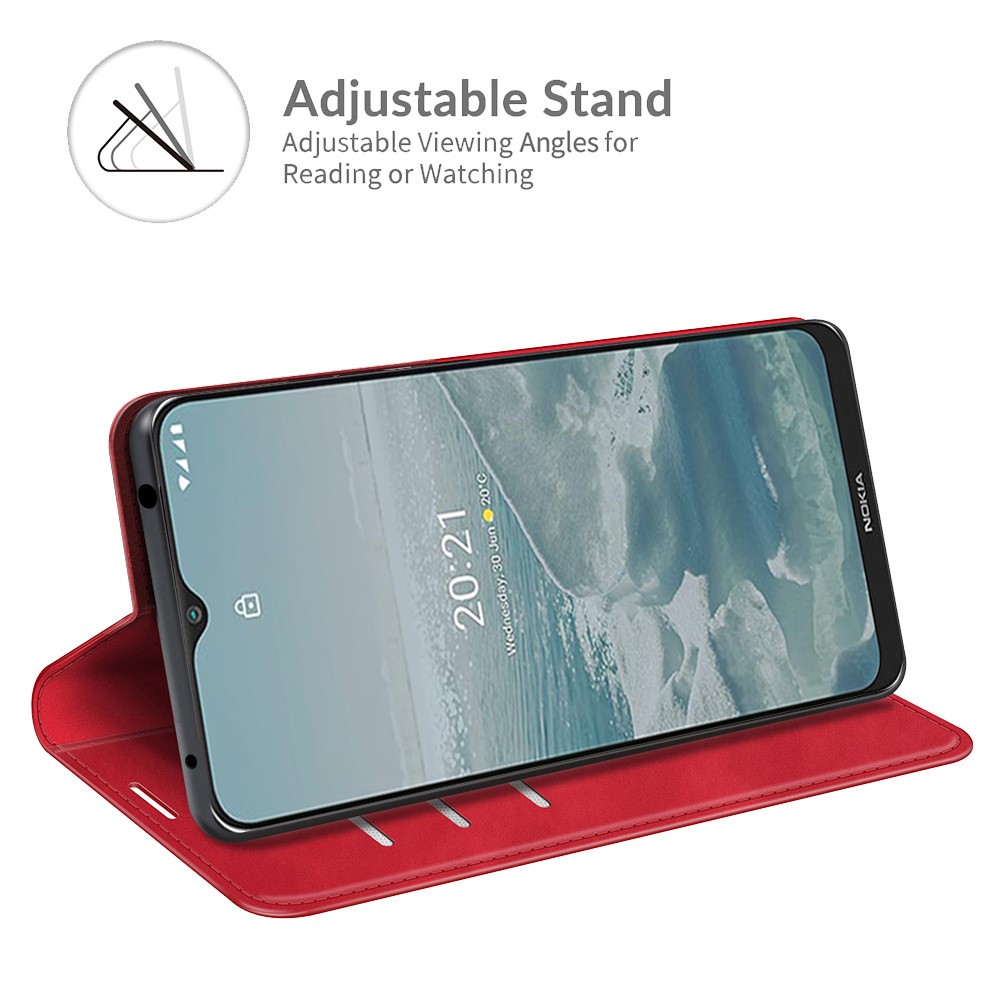  Nokia G10 / G20 Fodral Skin Touch Läder Röd