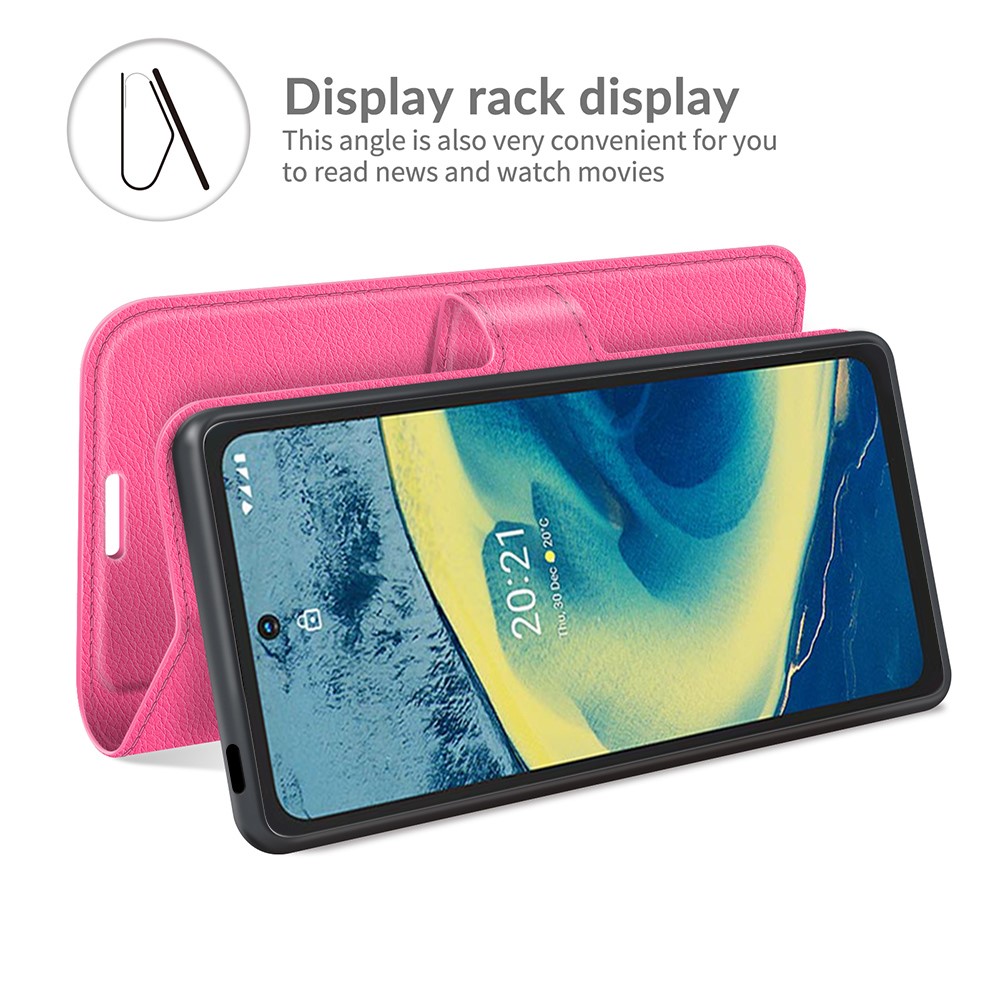  Nokia XR20 Fodral Litchi Läder Rosa
