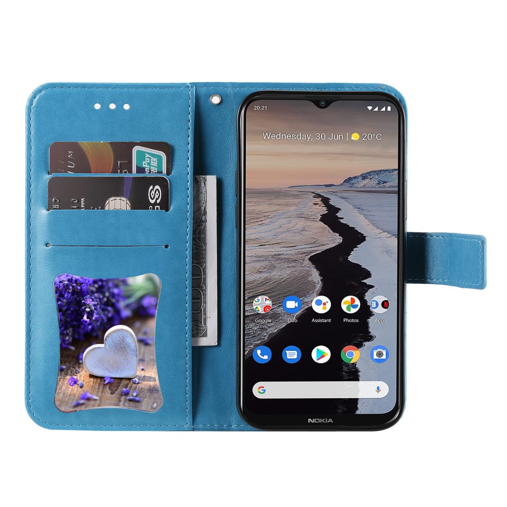  Nokia G10 / G20 Fodral Mandala Läder Blå