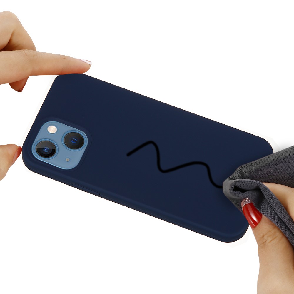  iPhone 13 Skal Liquid Silikon Mörk Blå