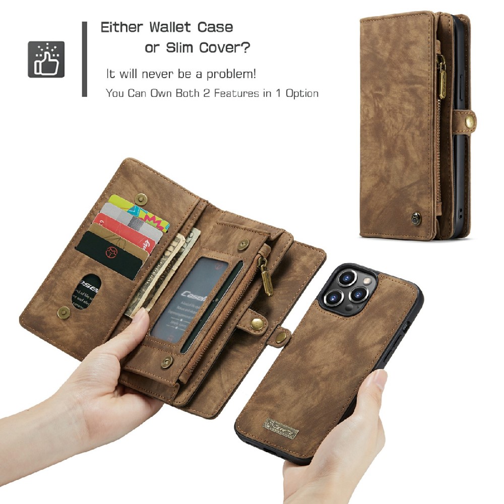 CASEME CASEME iPhone 13 Pro Max Fodral/Skal Magnet 2in1 Multifunktionell Brun