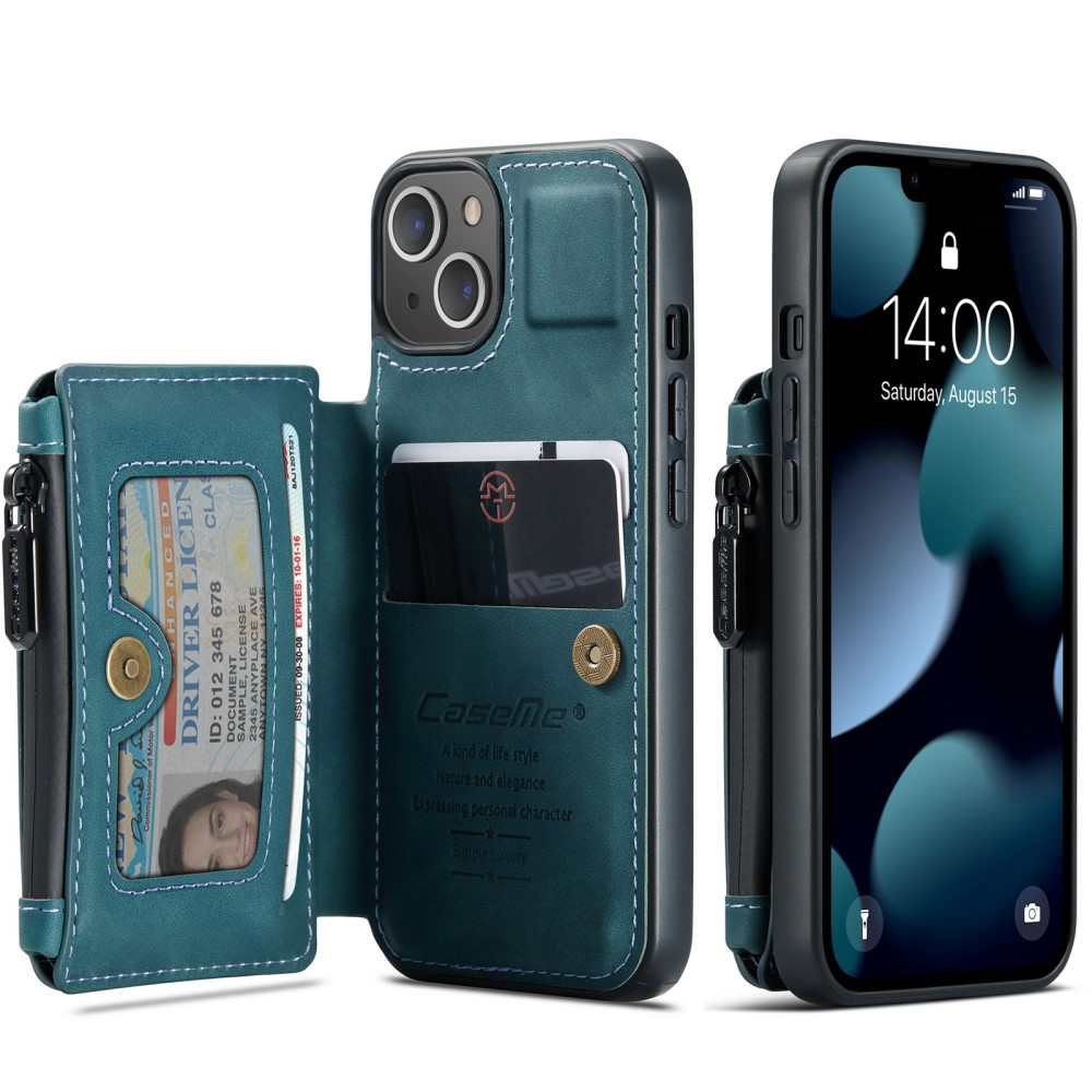 CASEME CASEME iPhone 13 Mini Skal Med Magnetisk Plånbok Blå