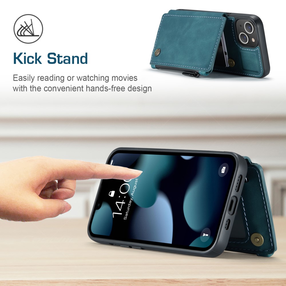 CASEME CASEME iPhone 13 Mini Skal Med Magnetisk Plånbok Blå