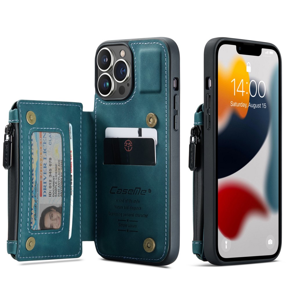 CASEME CASEME iPhone 13 Pro Max Skal Med Magnetisk Plånbok Blå