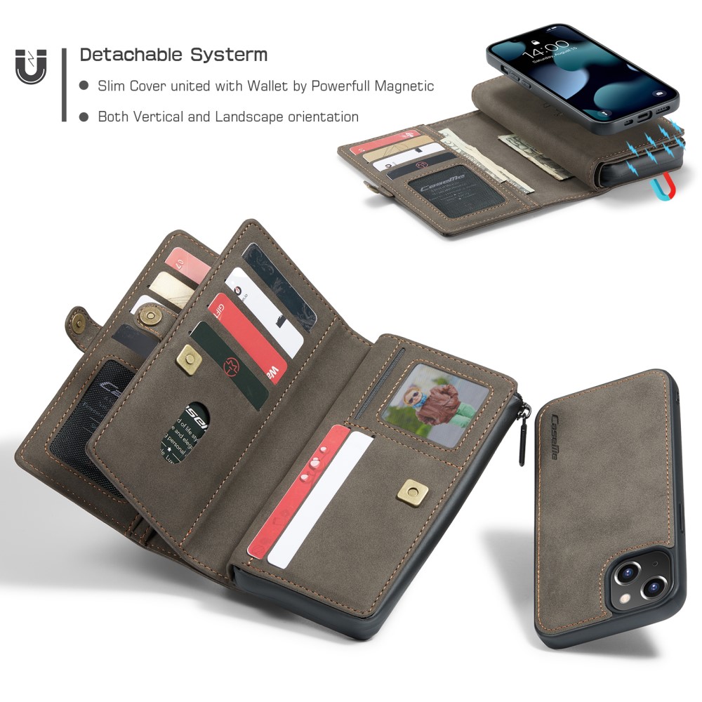 CASEME CASEME iPhone 13 Fodral/Skal Magnet 2in1 Multifunktionell Brun
