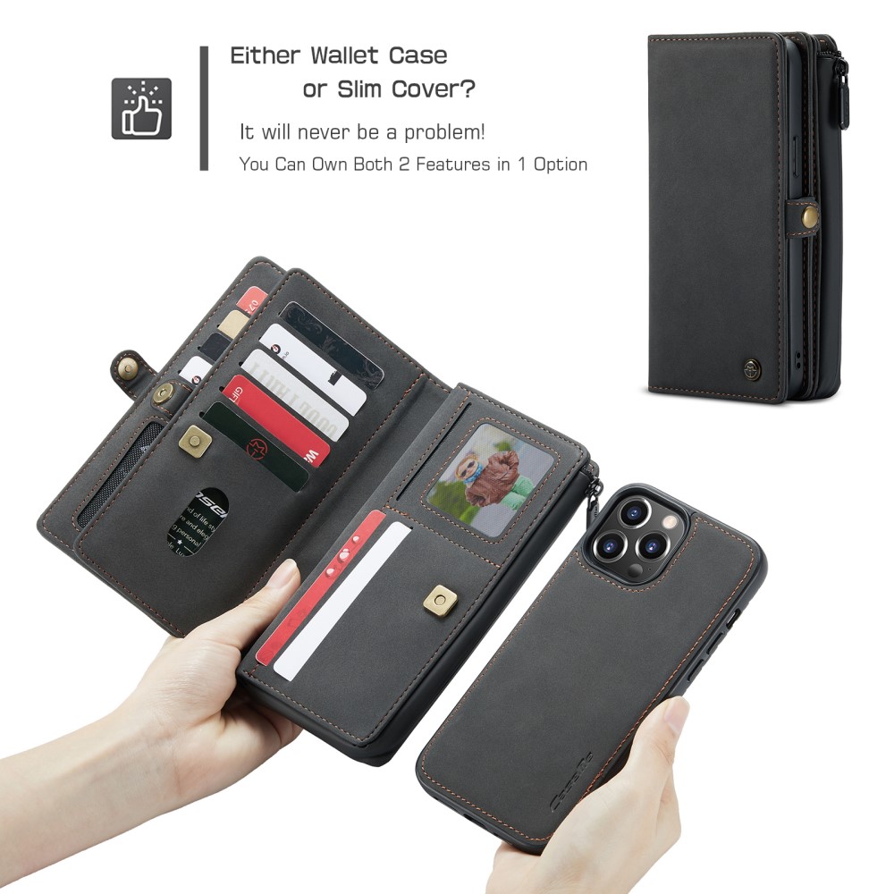 CASEME CASEME iPhone 13 Pro Max Fodral/Skal Magnet 2in1 Multifunktionell Svart