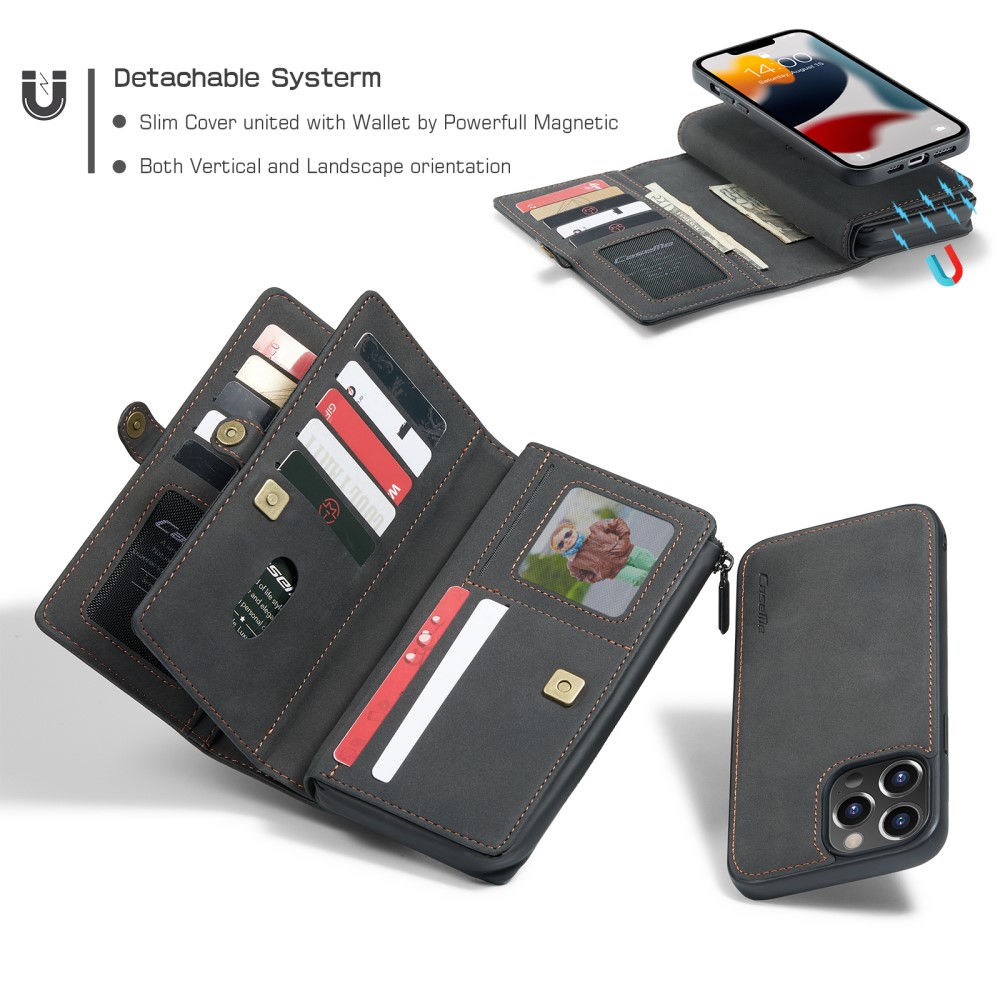 CASEME CASEME iPhone 13 Pro Max Fodral/Skal Magnet 2in1 Multifunktionell Svart