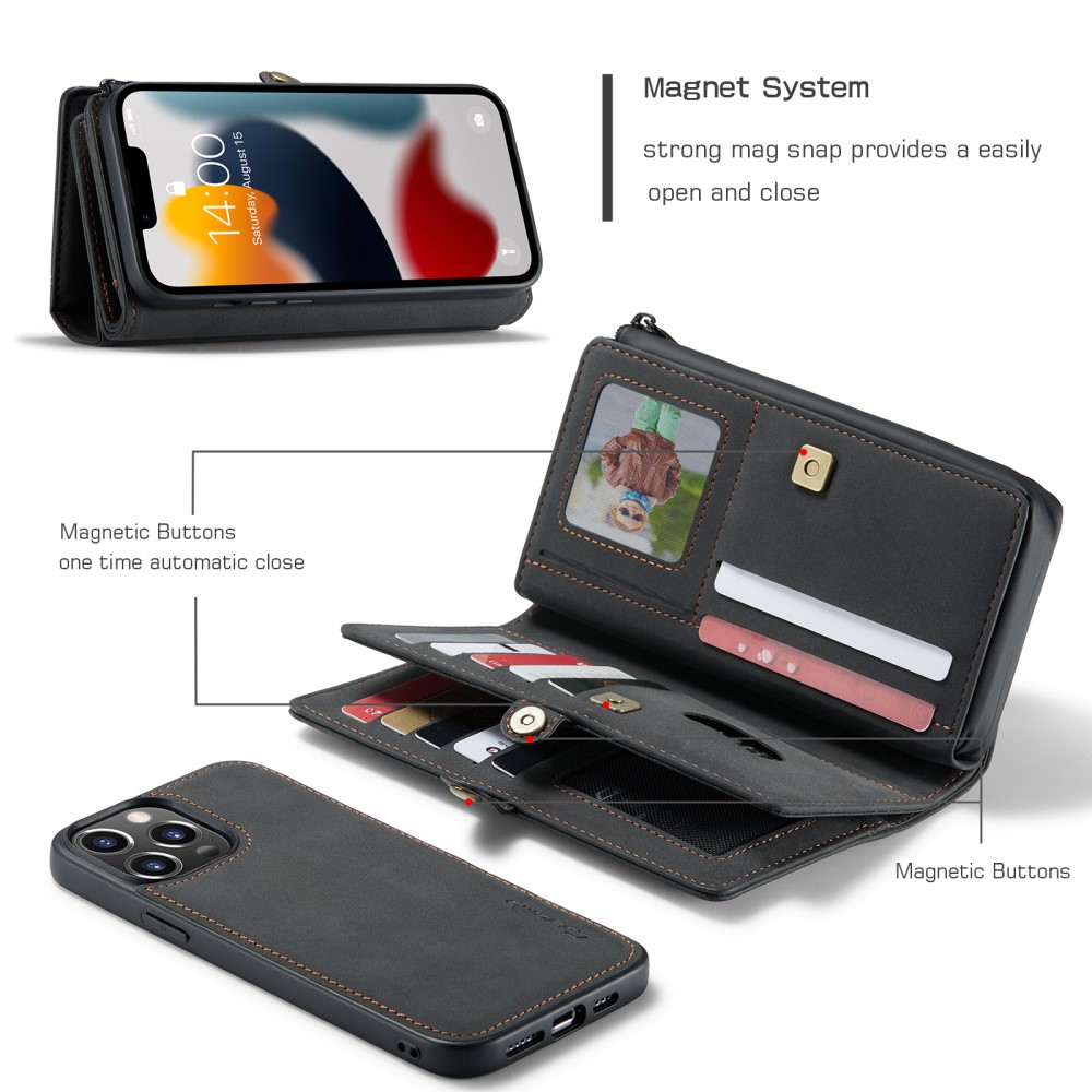 CASEME CASEME iPhone 13 Pro Max Fodral/Skal Magnet 2in1 Multifunktionell Svart