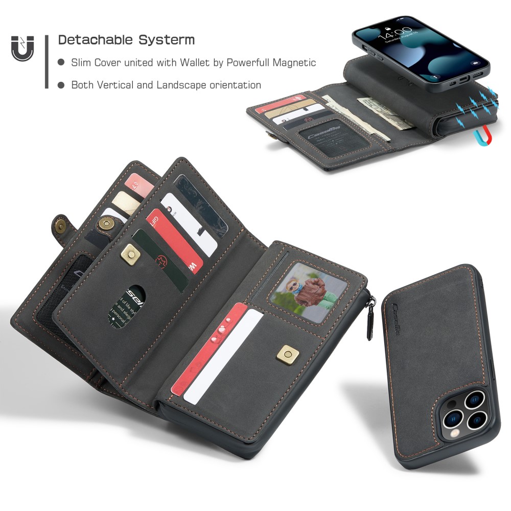 CASEME CASEME iPhone 13 Pro Fodral/Skal Magnet 2in1 Multifunktionell Svart