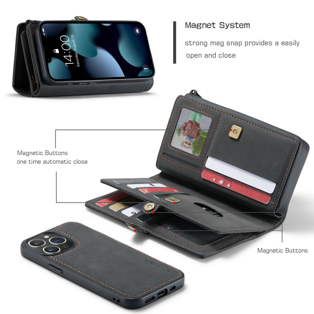 CASEME CASEME iPhone 13 Pro Fodral/Skal Magnet 2in1 Multifunktionell Svart