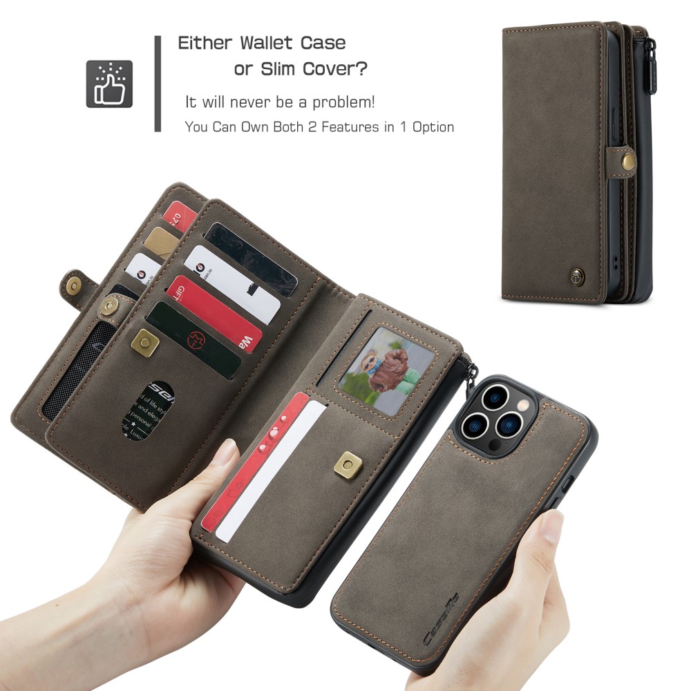 CASEME CASEME iPhone 13 Pro Fodral/Skal Magnet 2in1 Multifunktionell Brun