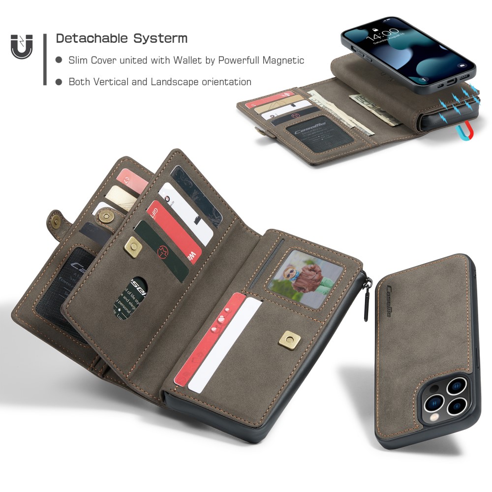 CASEME CASEME iPhone 13 Pro Fodral/Skal Magnet 2in1 Multifunktionell Brun