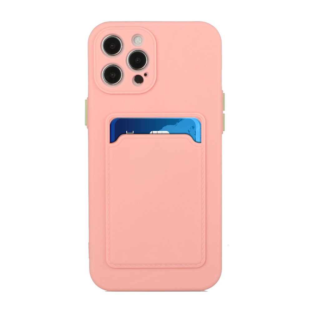  iPhone 13 Pro Skal Med Kortfack Ljus Rosa