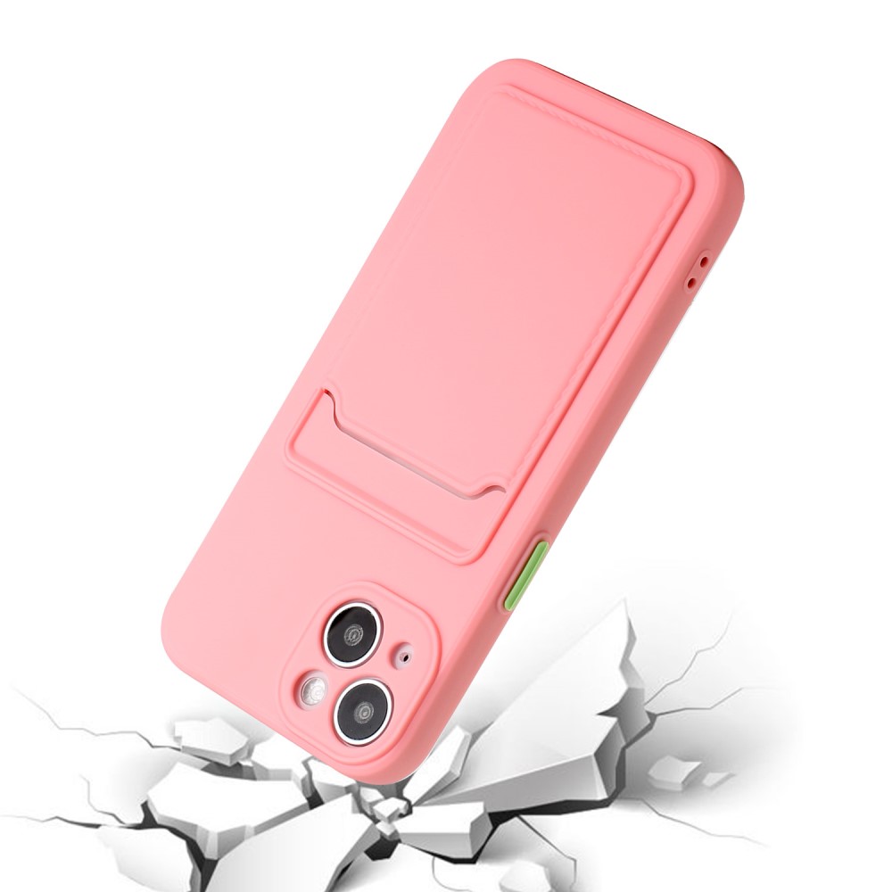  iPhone 13 Skal Med Kortfack Ljus Rosa