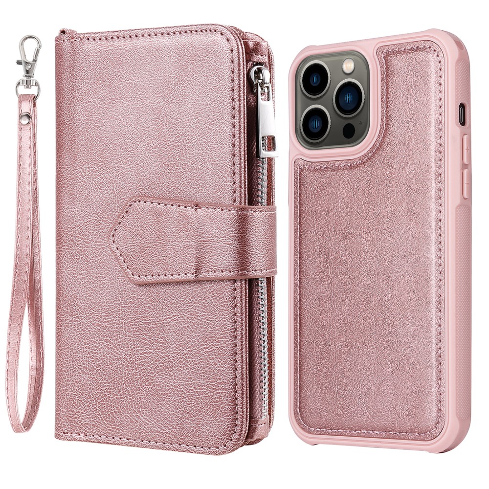  iPhone 13 Pro Max Fodral/Skal 2in1 Magnet Multifunktionellt Roséguld