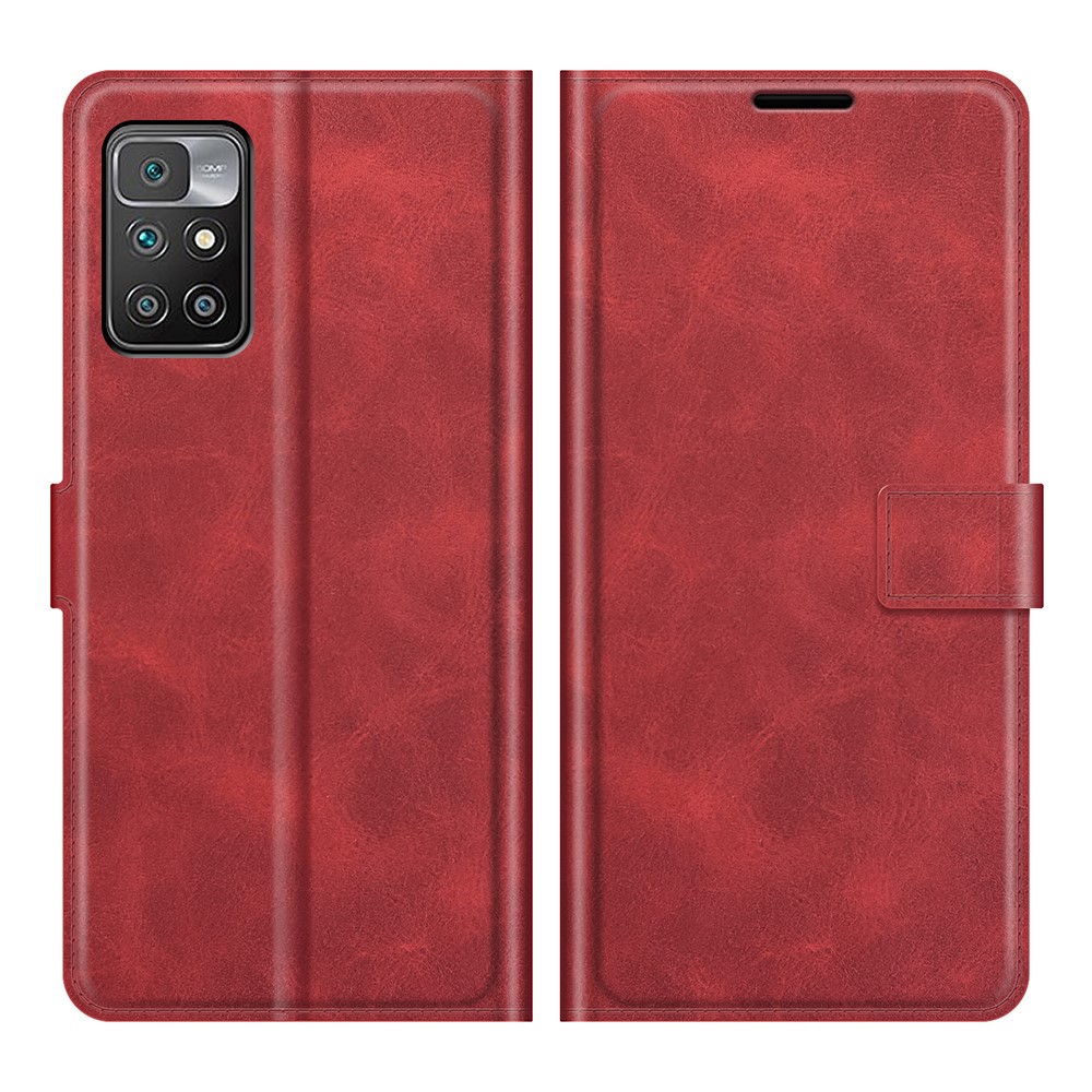  Xiaomi Redmi 10 Fodral Solid Läder Röd