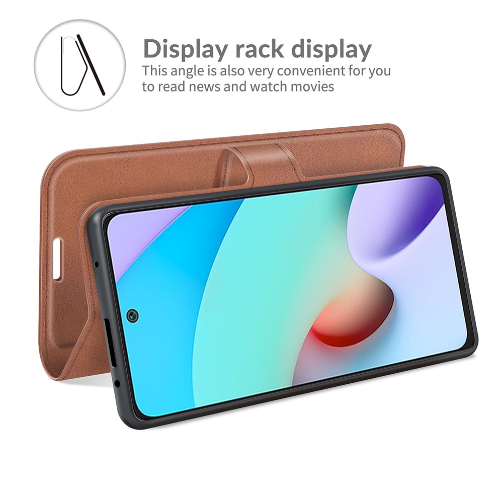  Xiaomi Redmi 10 Fodral Solid Läder Brun