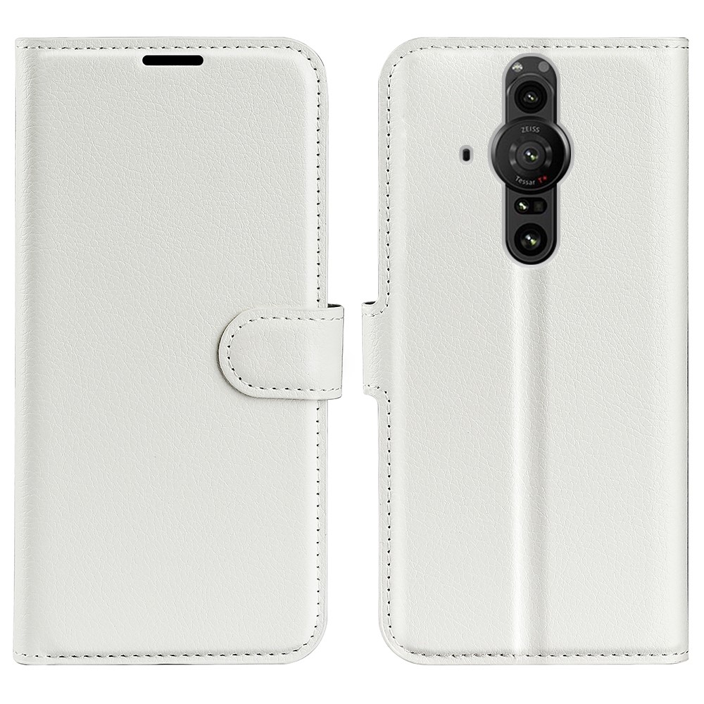 Sony Xperia Pro-I Fodral Litchi Textur Vit