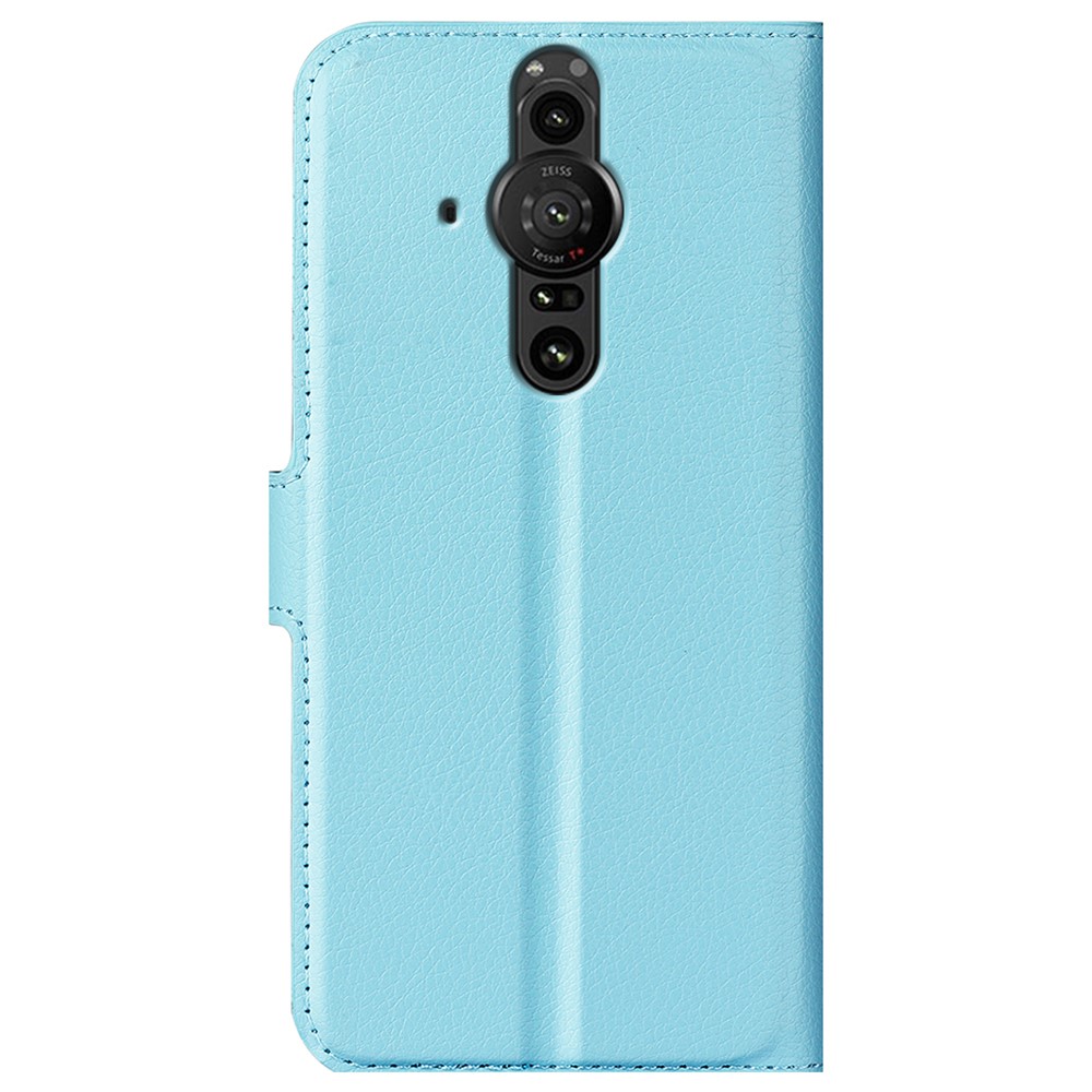  Sony Xperia Pro-I Fodral Litchi Textur Ljus Blå