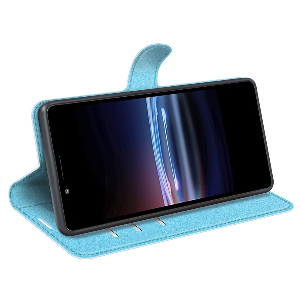  Sony Xperia Pro-I Fodral Litchi Textur Ljus Blå