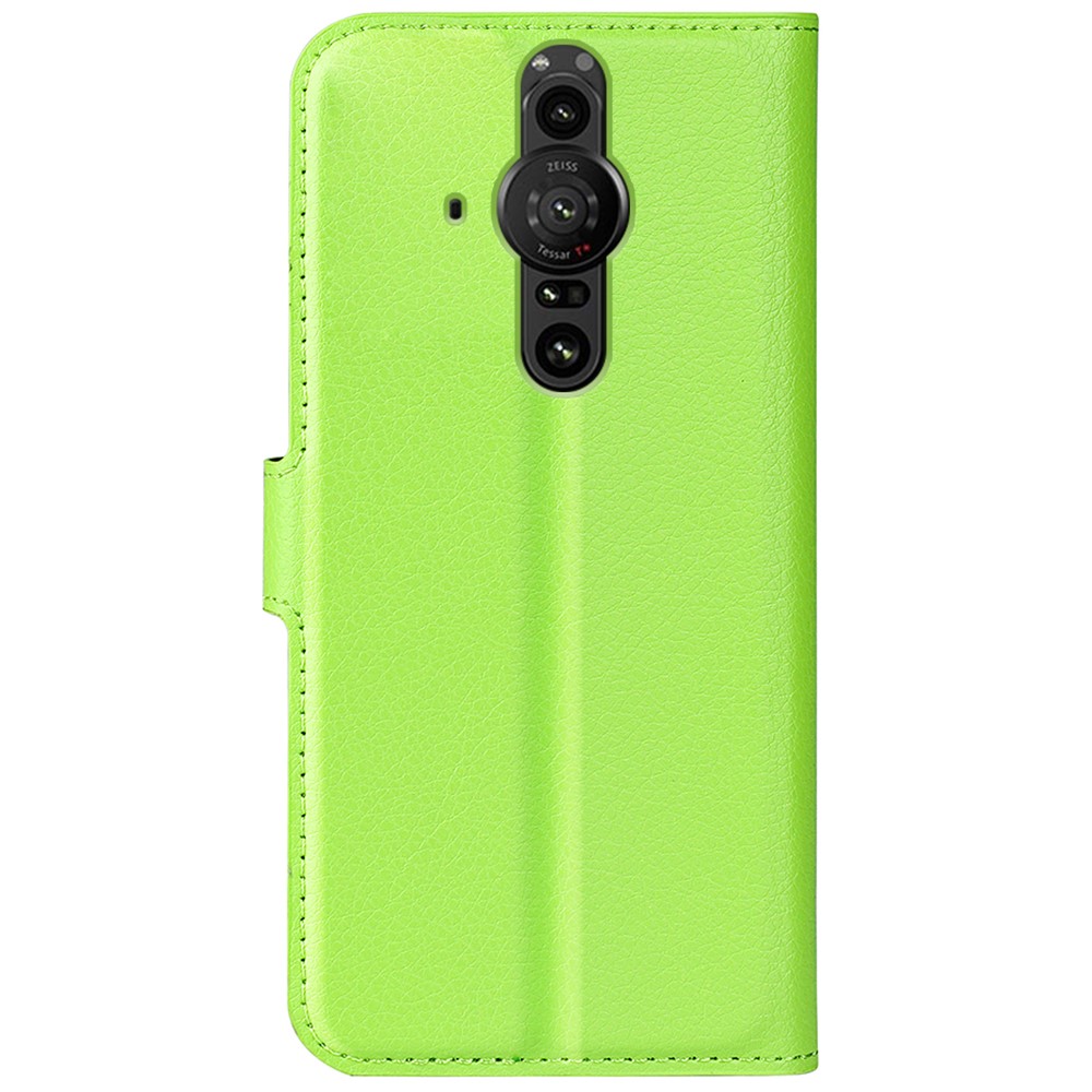  Sony Xperia Pro-I Fodral Litchi Textur Grön