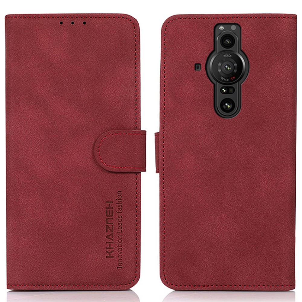 KHAZNEH KHAZNEH Sony Xperia Pro-I Fodral Retro Läder Röd