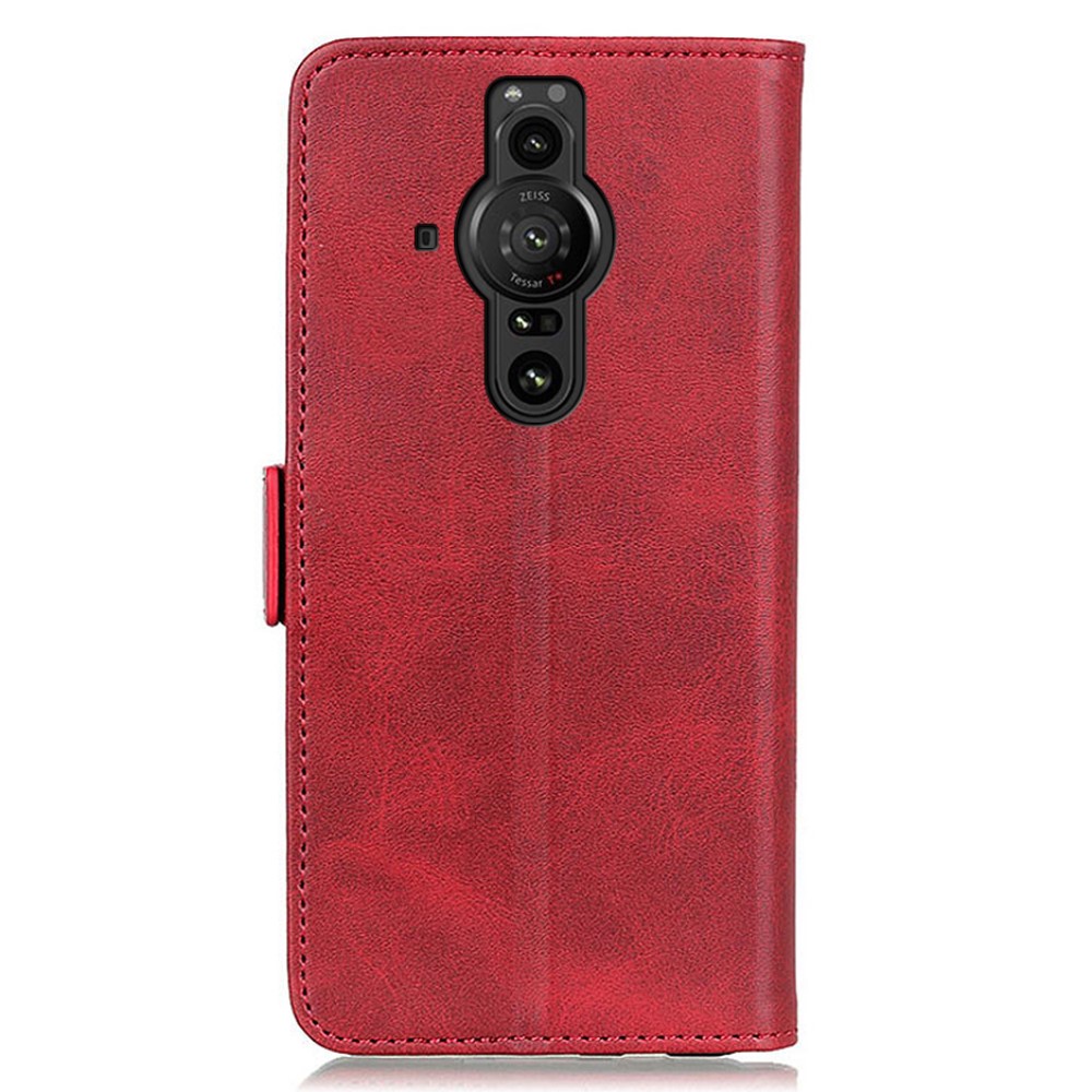  Sony Xperia Pro-I Fodral Läder Med Magnetisk Stängning Röd