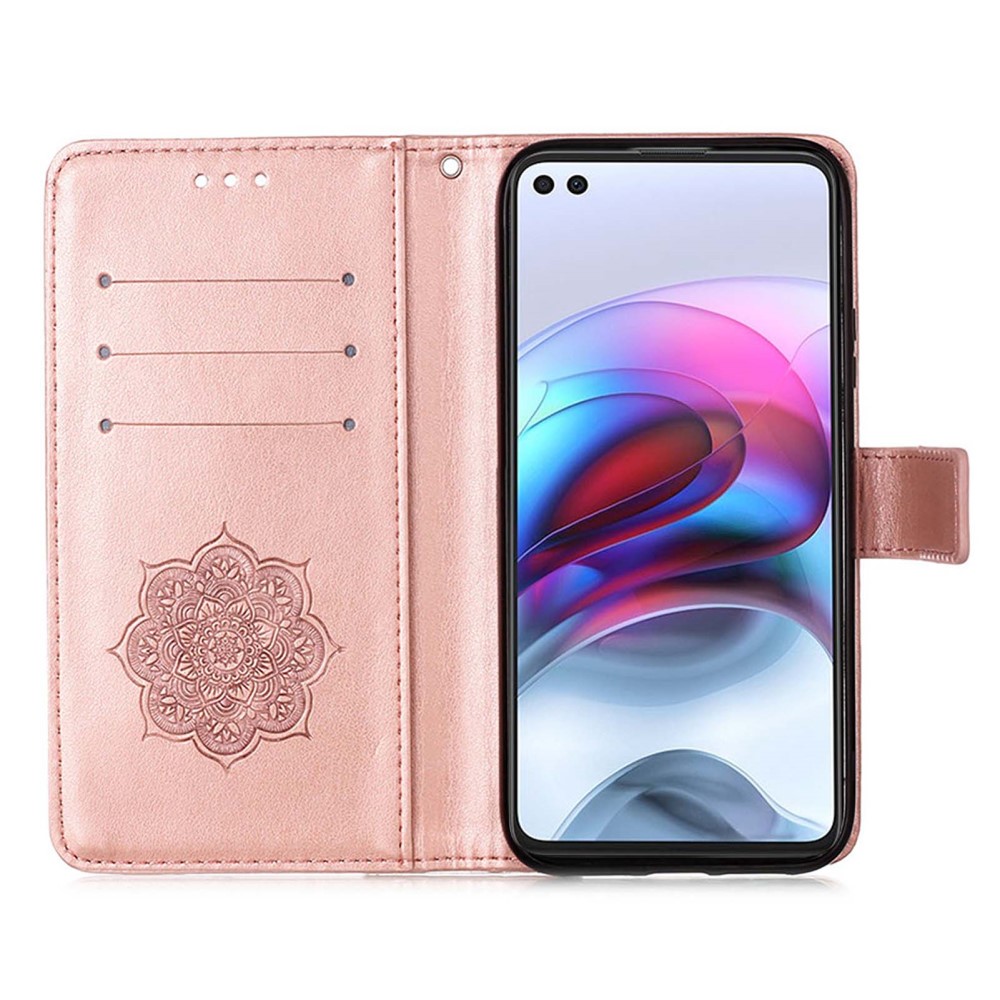  Motorola Moto G100 Fodral Läder Dream Catcher Roséguld