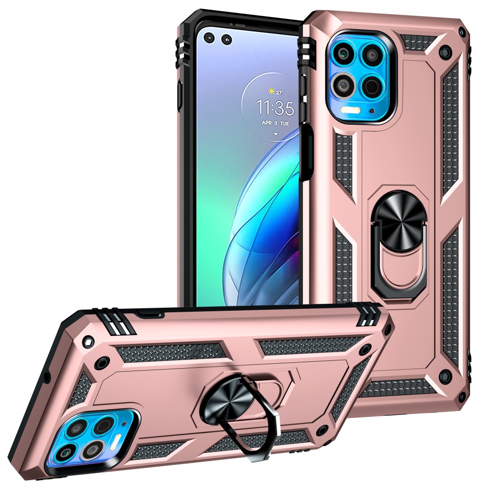  Motorola Moto G100 Skal Hybrid Ring Skal Roséguld