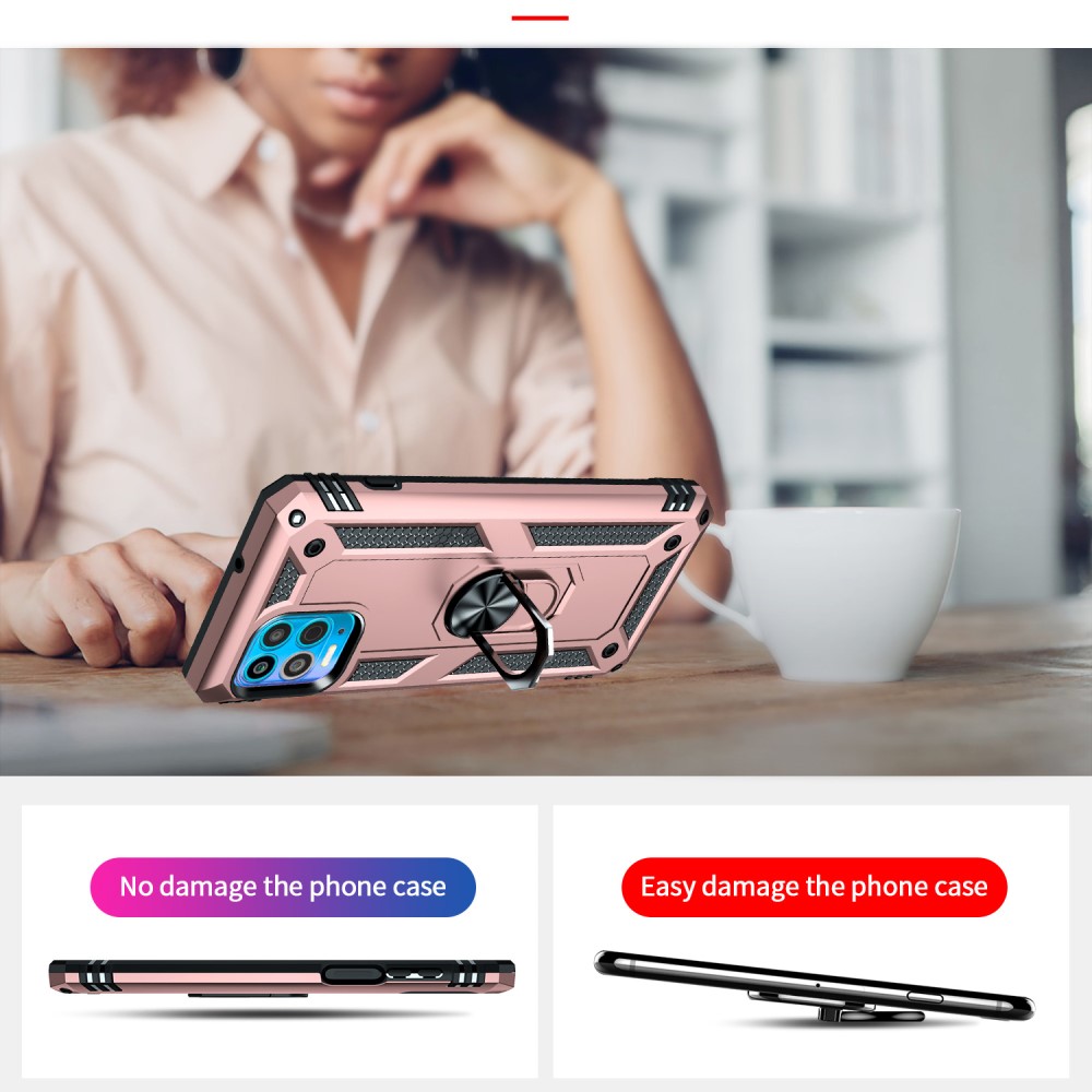  Motorola Moto G100 Skal Hybrid Ring Skal Roséguld