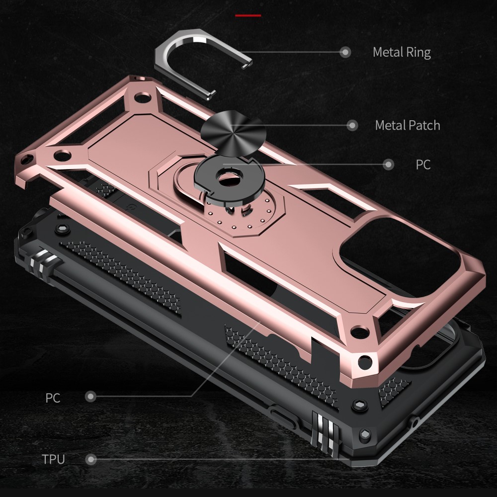  Motorola Moto G100 Skal Hybrid Ring Skal Roséguld