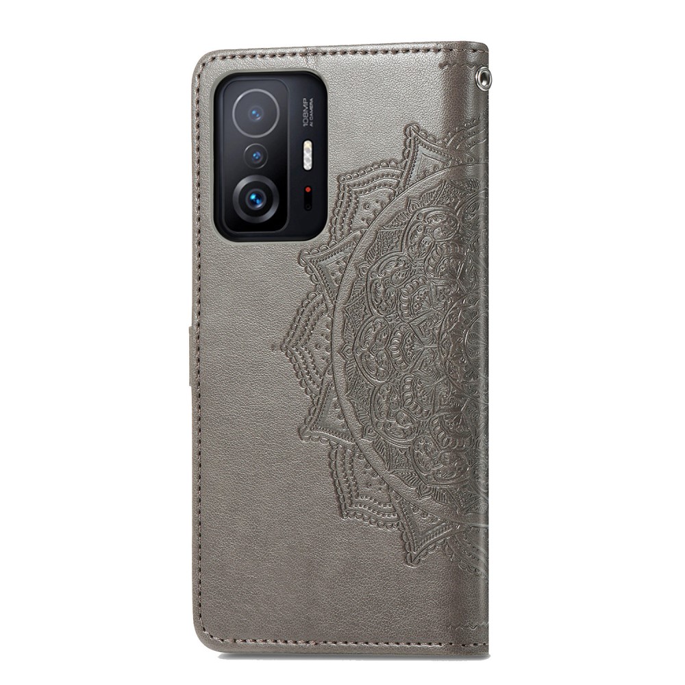  Xiaomi 11T / 11T Pro Fodral Läder Mandala Grå