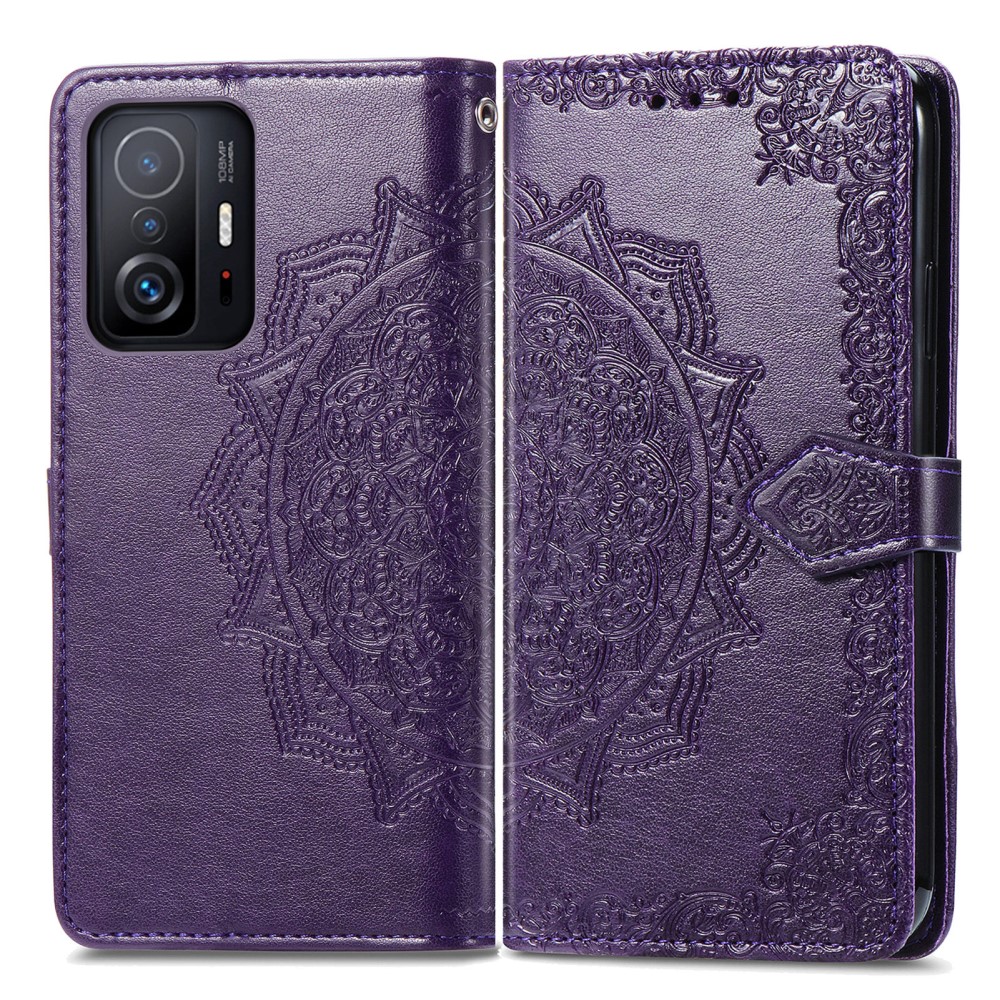  Xiaomi 11T / 11T Pro Fodral Läder Mandala Lila