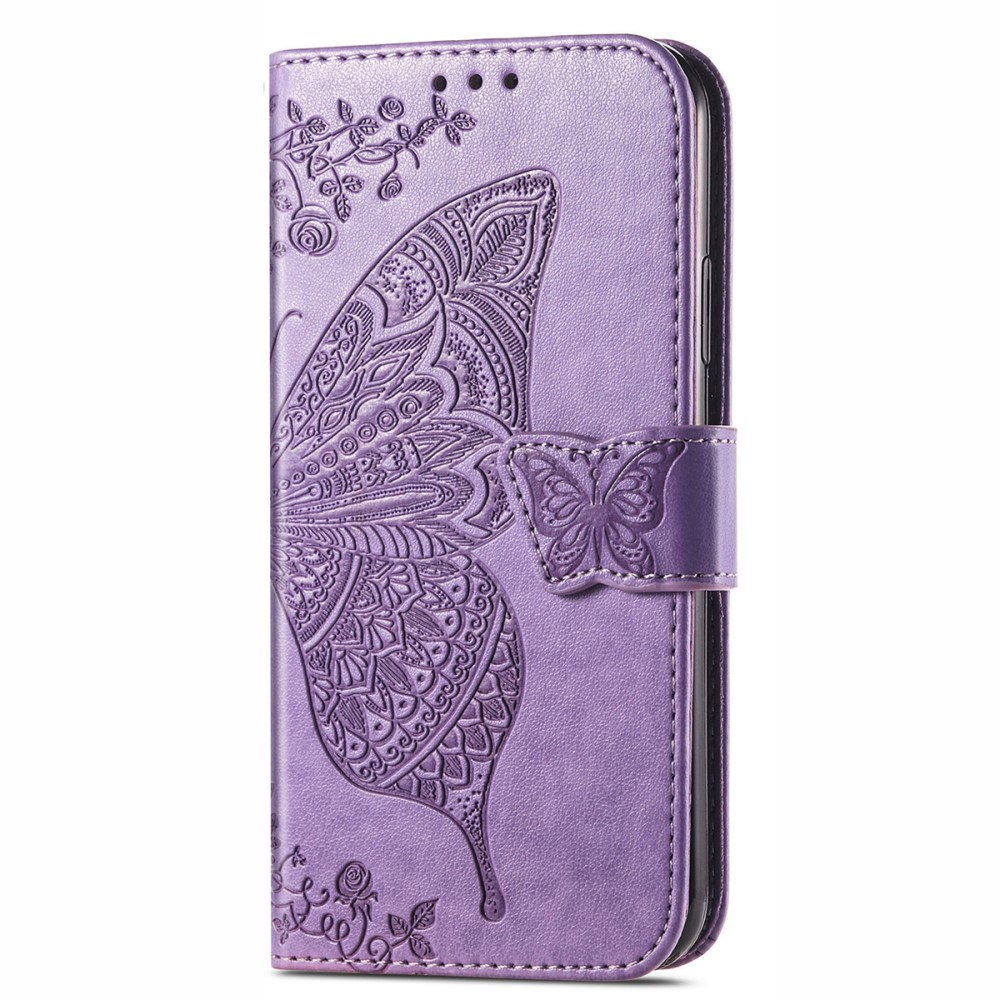  Xiaomi 11T / 11T Pro Fodral Läder Butterfly Ljus Lila