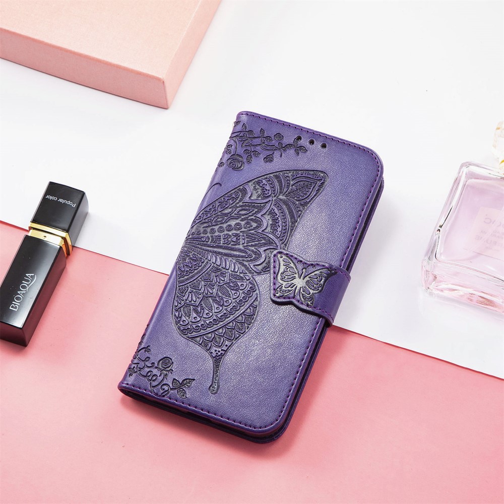  Xiaomi 11T / 11T Pro Fodral Läder Butterfly Lila