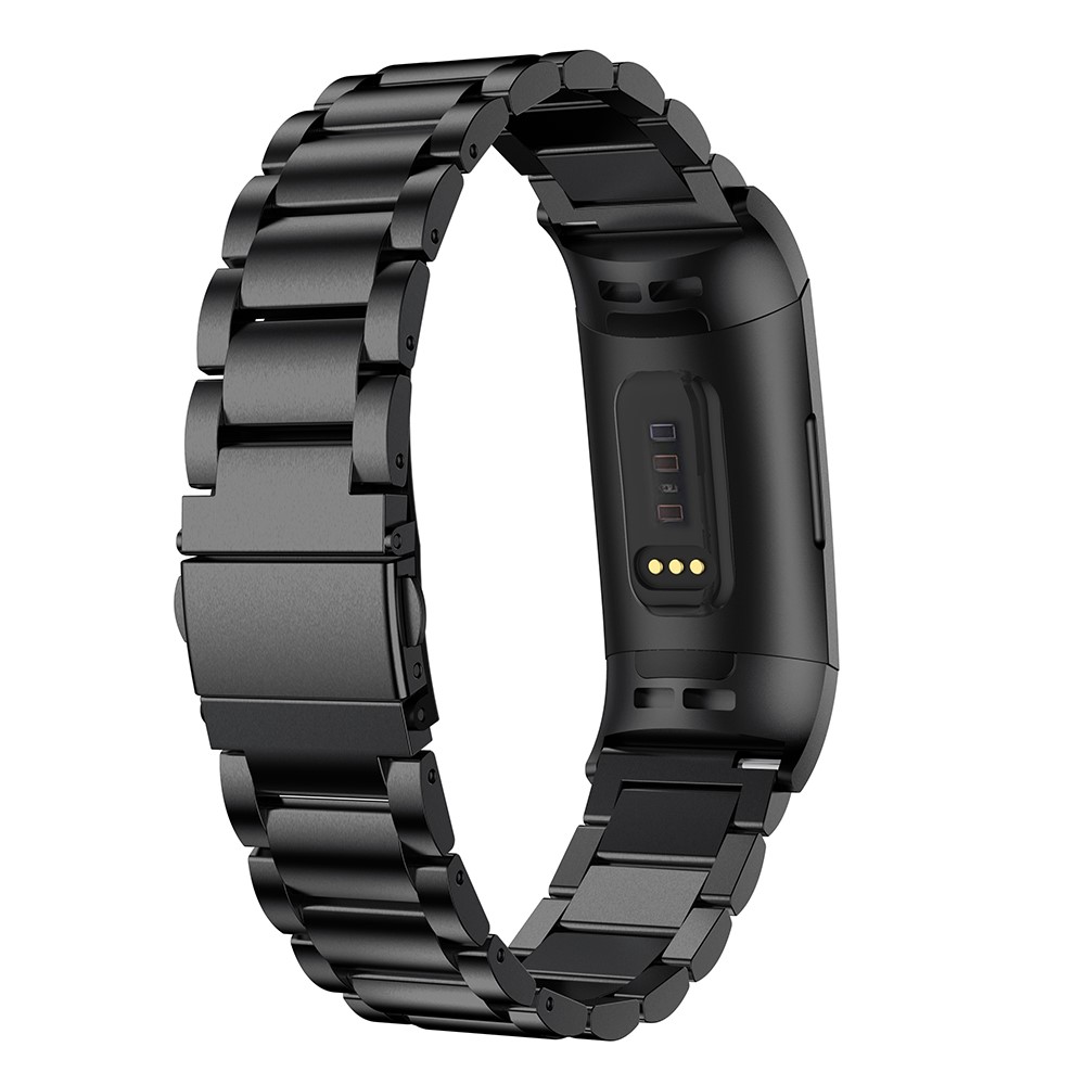  Lyxigt Metallarmband Fitbit Charge 3 / 4 Svart