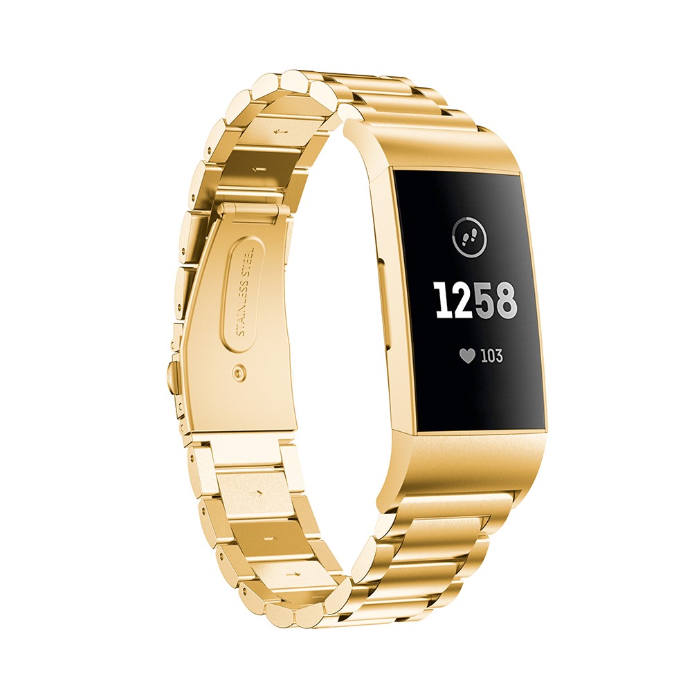  Lyxigt Metallarmband Fitbit Charge 3 / 4 Guld