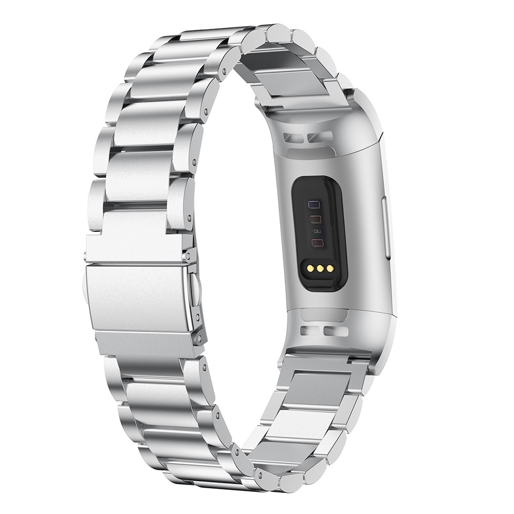 Lyxigt Metallarmband Fitbit Charge 3 / 4 Silver