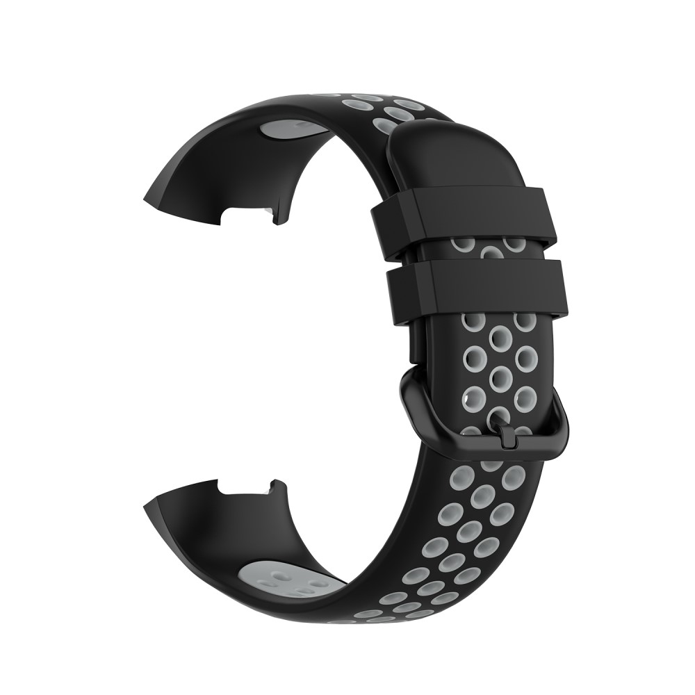  Fitbit Charge 4/3 Silikon Träningsarmband Svart/Grå