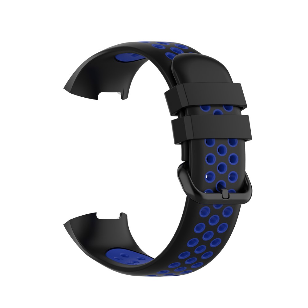  Fitbit Charge 4/3 Silikon Träningsarmband Svart/Blå