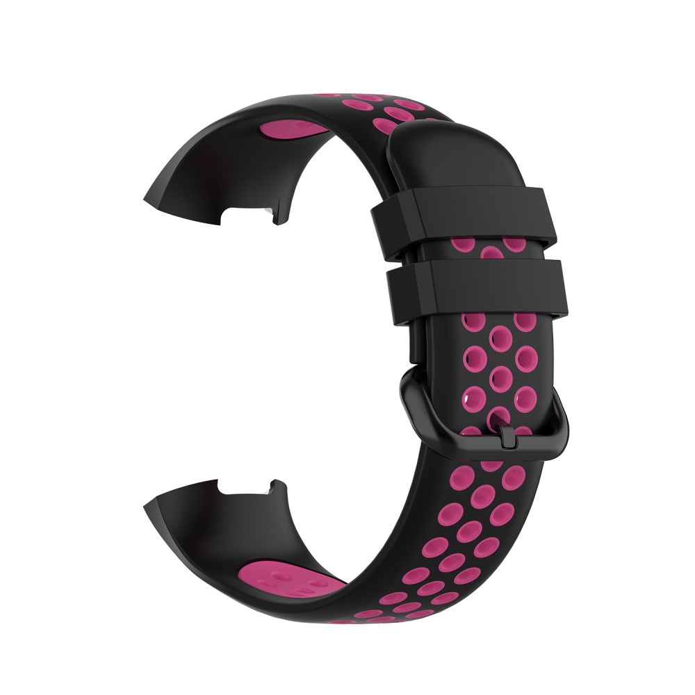  Fitbit Charge 4/3 Silikon Träningsarmband Svart/Rosa