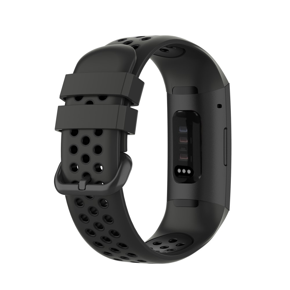  Fitbit Charge 4/3 Silikon Träningsarmband Svart