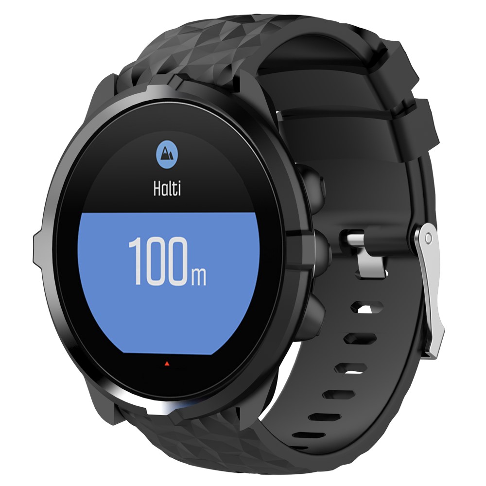  Silikon Armband Diamond Textur Suunto (24mm) Svart