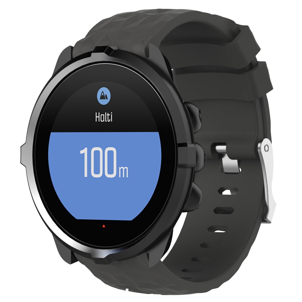  Silikon Armband Diamond Textur Suunto (24mm) Mörk Grå