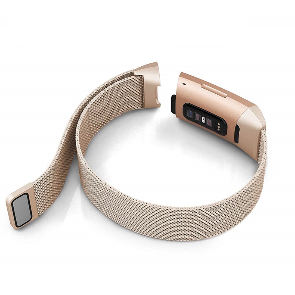  Milanese Loop Metall Armband Fitbit Charge 4/3 Champagne Guld