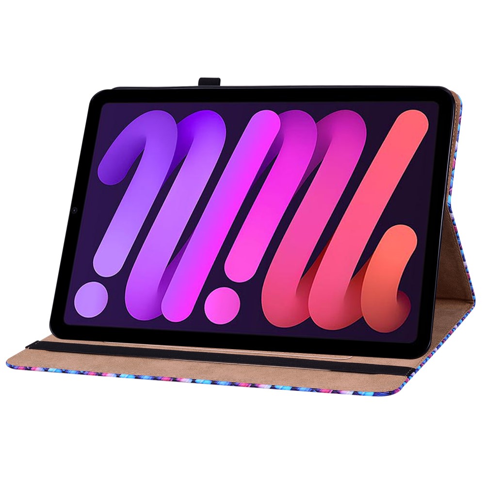  iPad Mini 2024/2021 Fodral Vävd Textur Blå/Rosa