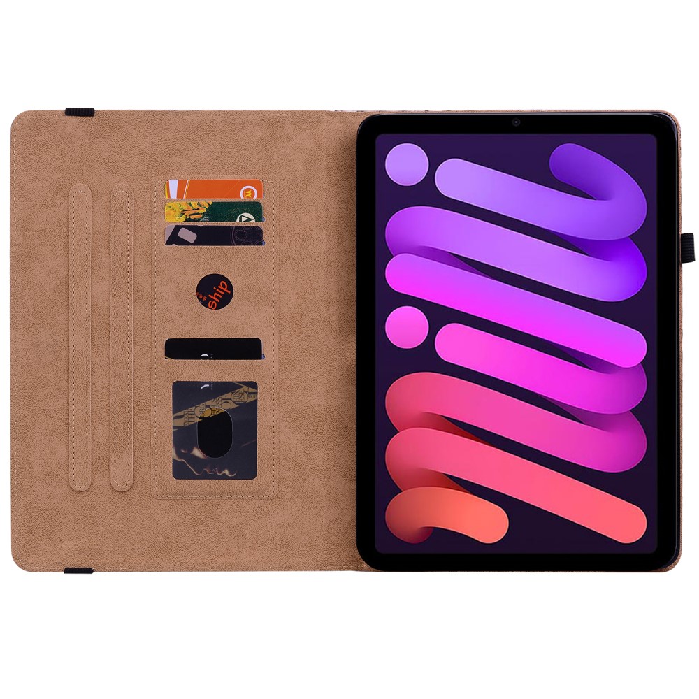  iPad Mini 2024/2021 Fodral Vävd Textur Blå/Rosa